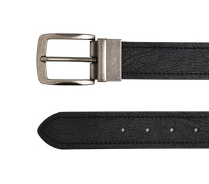 CUSTOM LEATHER Men's 38mm Reversible Black/Dark Brown Belt
