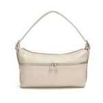Load image into Gallery viewer, Off white vegan leather shoulder bag with a shoulder strap on a white background
