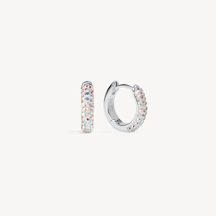 HILLBERG & BERK Always On Sparkle Hoops Aurora Borealis