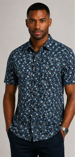 Load image into Gallery viewer, ALPHA &amp; STEELE Comfort Fit Short Sleeve Button Down
