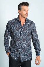 Load image into Gallery viewer, ALPHA &amp; STEELE Printed Stretch Button Down
