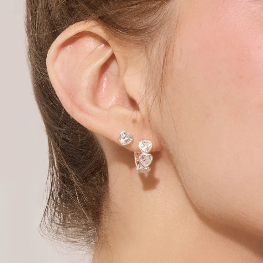 HILLBERG & BERK Silver Adore Bezel Stud Earring