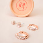 Load image into Gallery viewer, HILLBERG &amp; BERK Always On Sparkle Hoops and Stud Gift Set -Rose Gold
