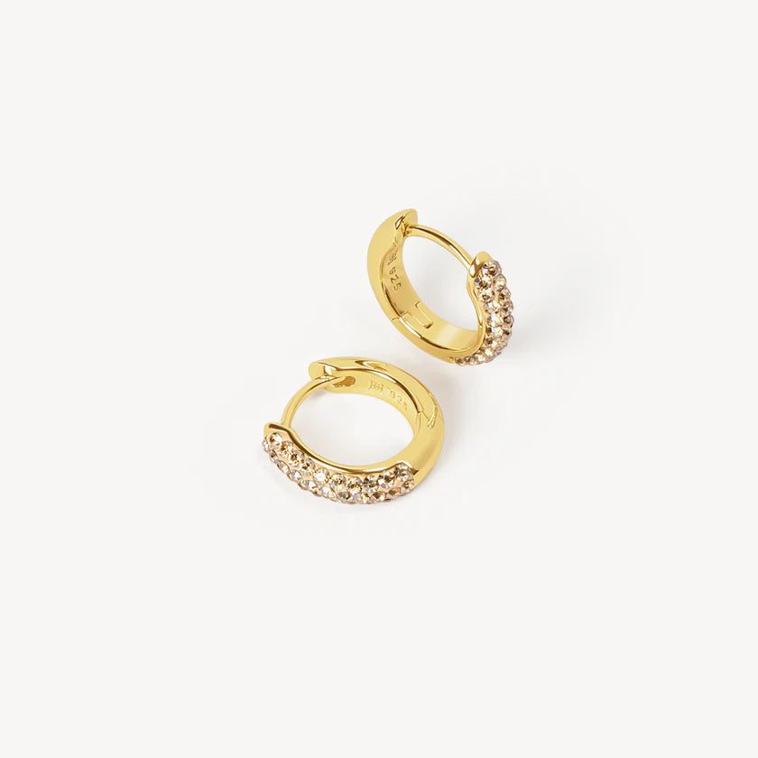 HILLBERG & BERK Always On Sparkle Hoops Soft Gold