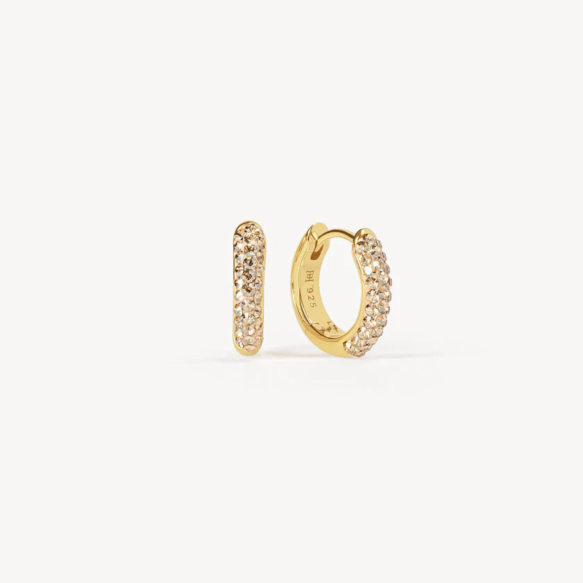 HILLBERG & BERK Always On Sparkle Hoops Soft Gold