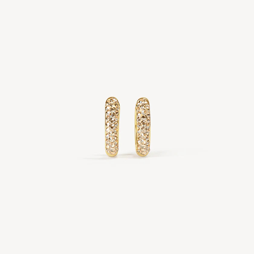 HILLBERG & BERK Always On Sparkle Hoops Soft Gold