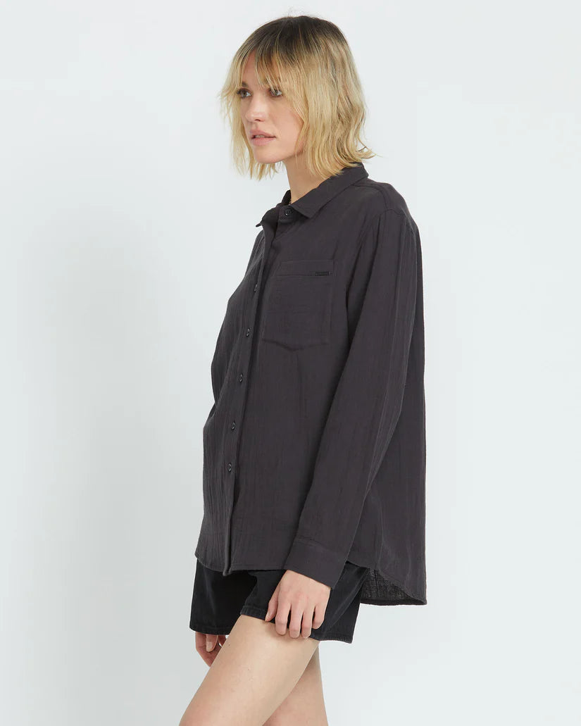VOLCOM LIL Button Up Long Sleeve Shirt