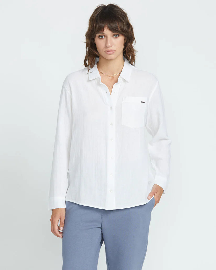 VOLCOM LIL Button Up Long Sleeve Shirt