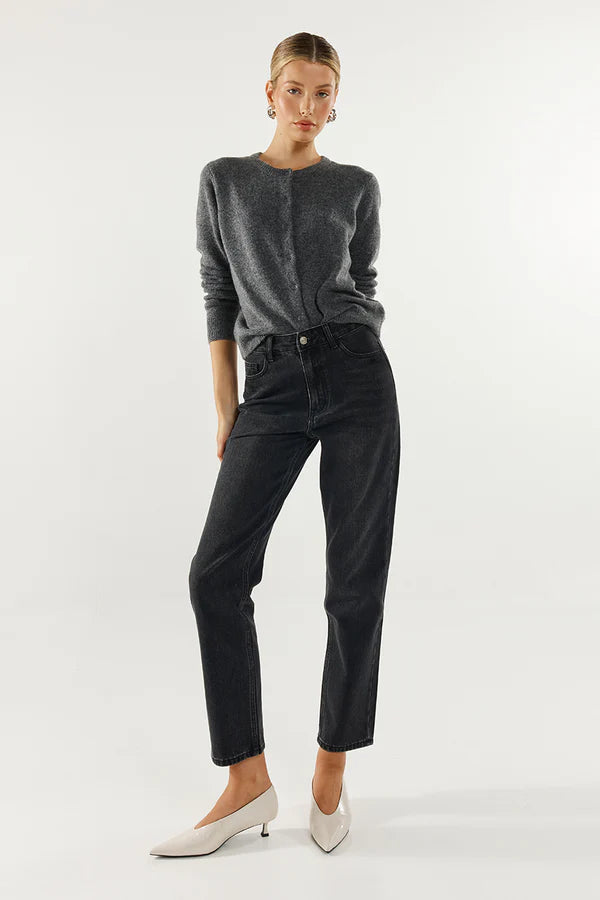 Charcoal button cardigan