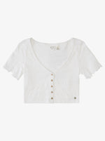 Load image into Gallery viewer, ROXY Uncomplicated Mid Button Crop T-shirt
