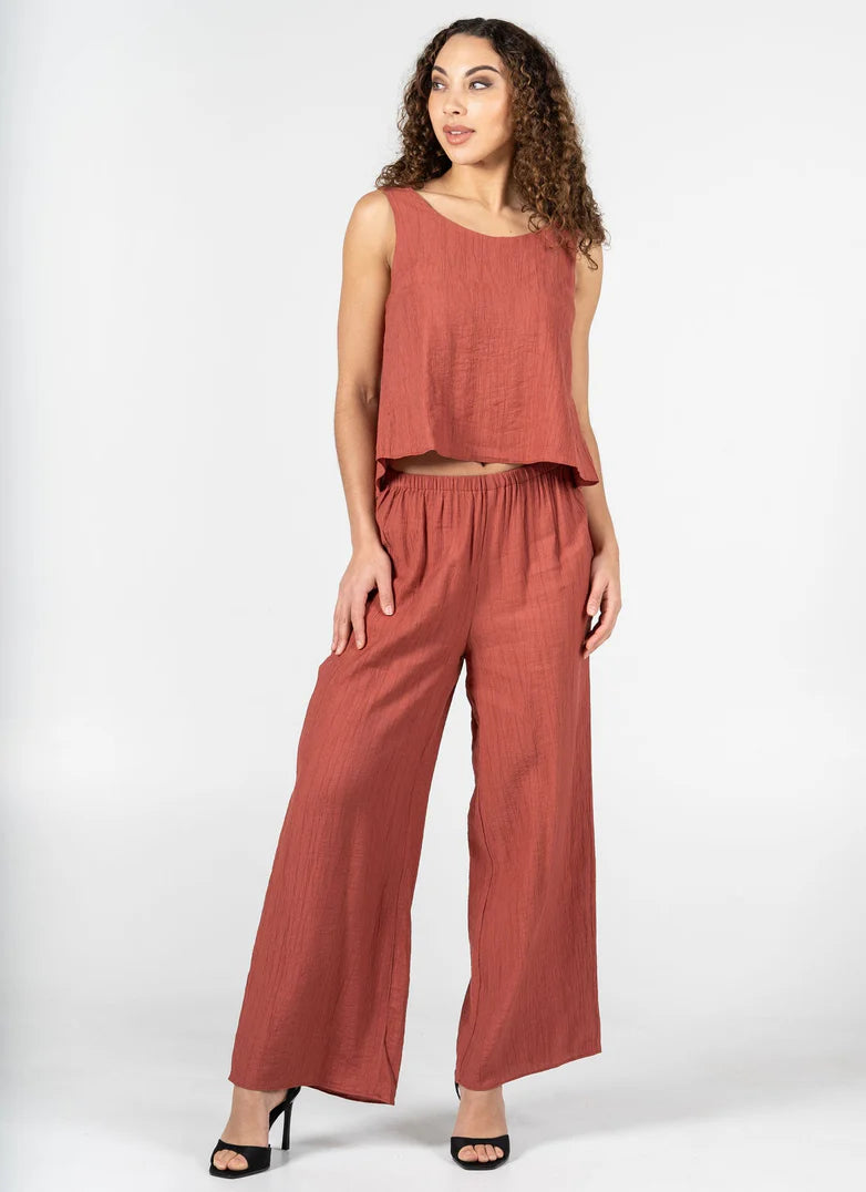 C'EST MOI Crinkle Wide Leg Pants