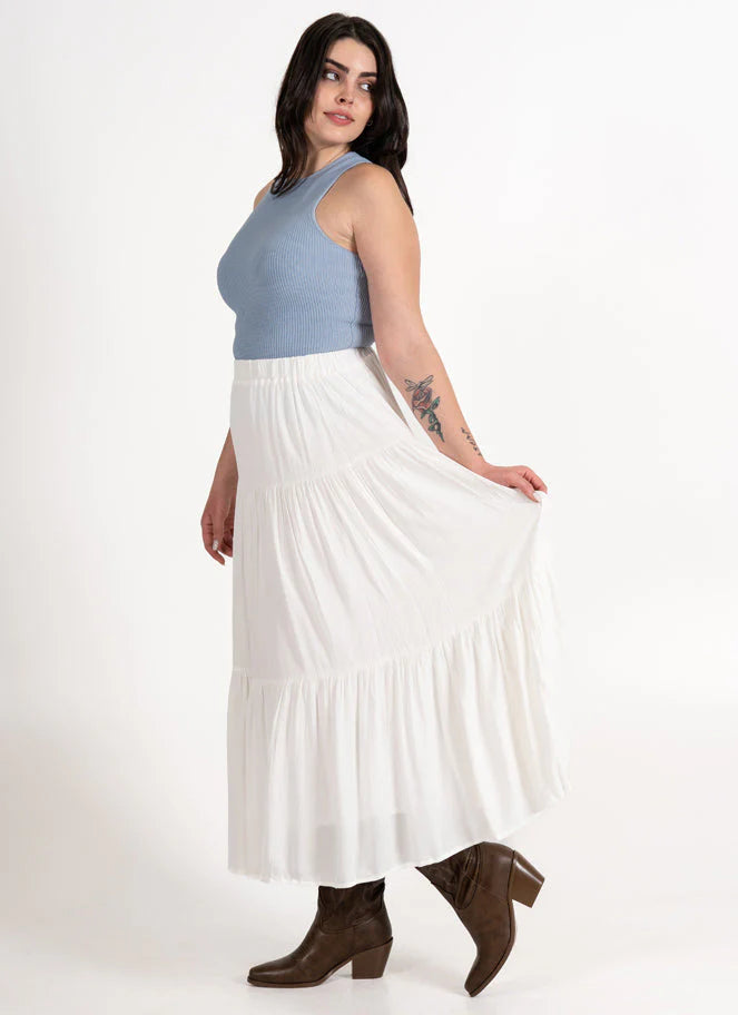 C'EST MOI Boho Tiered Maxi Skirt