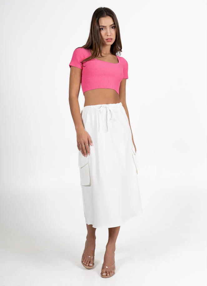 C'EST MOI Tie Front Cargo Skirt