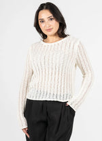 Load image into Gallery viewer, C&#39;EST MOI Long Sleeve Ladder Stitch Top
