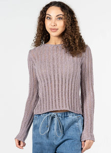 C'EST MOI Long Sleeve Ladder Stitch Top