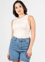 Load image into Gallery viewer, C&#39;EST MOI Rouched Sleeveless Crew Neck Top
