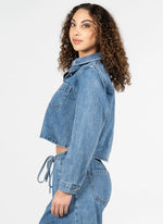 Load image into Gallery viewer, C&#39;EST MOI Crop Denim Shirt
