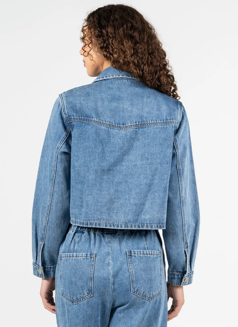 C'EST MOI Crop Denim Shirt
