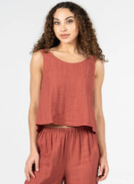 Load image into Gallery viewer, C&#39;EST MOI Rayon Blend Tie Back Tank
