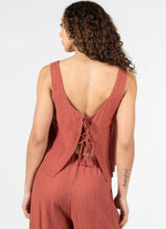 Load image into Gallery viewer, C&#39;EST MOI Rayon Blend Tie Back Tank
