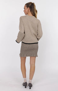 SAGE THE LABEL Angelina Cuff Slit Crew Neck Sweater