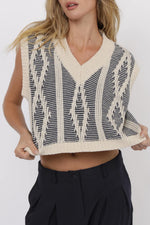 Load image into Gallery viewer, SAGE THE LABEL Macy Two Tone Cable Knit Sweater Vest
