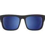 Load image into Gallery viewer, Black framed sunglasses with blue mirror lenses. 
