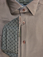 Load image into Gallery viewer, ALPHA &amp; STEELE Printed Burgundy Dress Shirt
