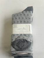 Load image into Gallery viewer, LEMON 3PK Women’s Heather Soft Non Terry Crew Socks
