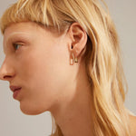 Load image into Gallery viewer, PILGRIM Coby Recycled Crystal Square Hoop Earrings
