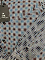 Load image into Gallery viewer, ALPHA &amp; STEELE Men&#39;s Printed Microfibre Black Ditsy Shirt
