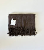 Load image into Gallery viewer, Brown scarf with fringe detail
