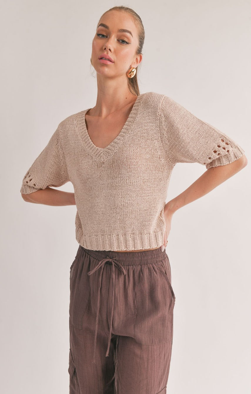 SAGE THE LABEL Alora V Neck Sweater