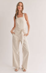 Load image into Gallery viewer, SAGE THE LABEL Gia Belted Denim Overalls
