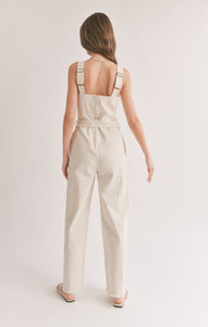 SAGE THE LABEL Gia Belted Denim Overalls