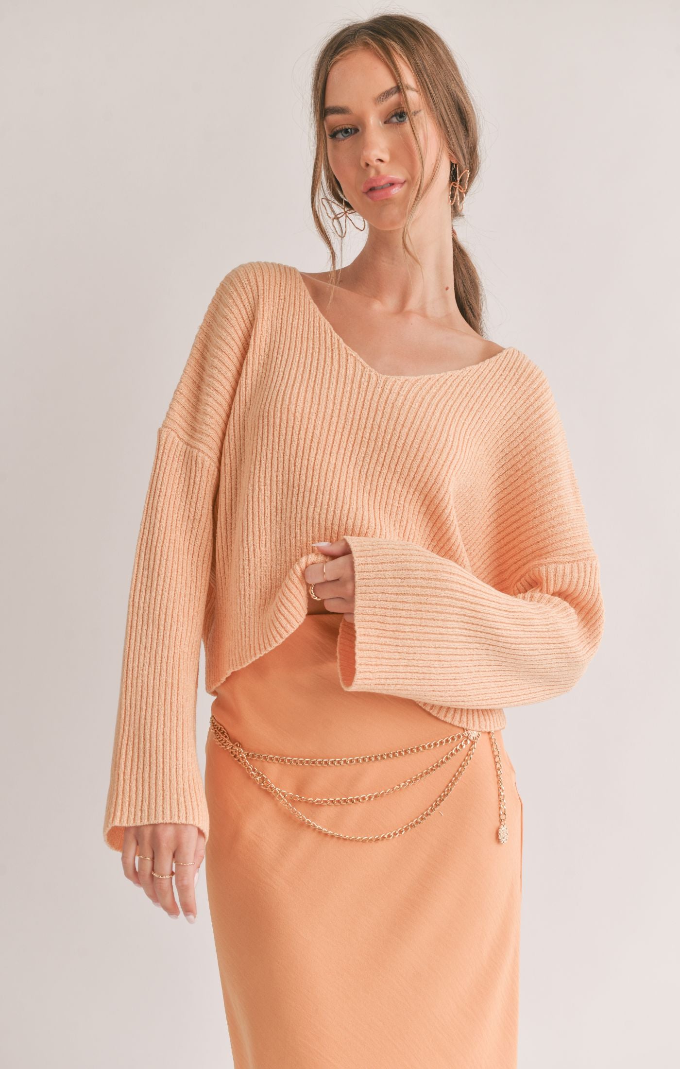 SAGE THE LABEL Julia V Neck Sweater