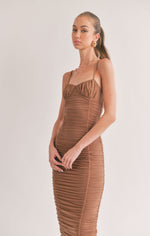 Load image into Gallery viewer, SAGE THE LABEL Mesmerize Mesh Ruched Bodycon Midi

