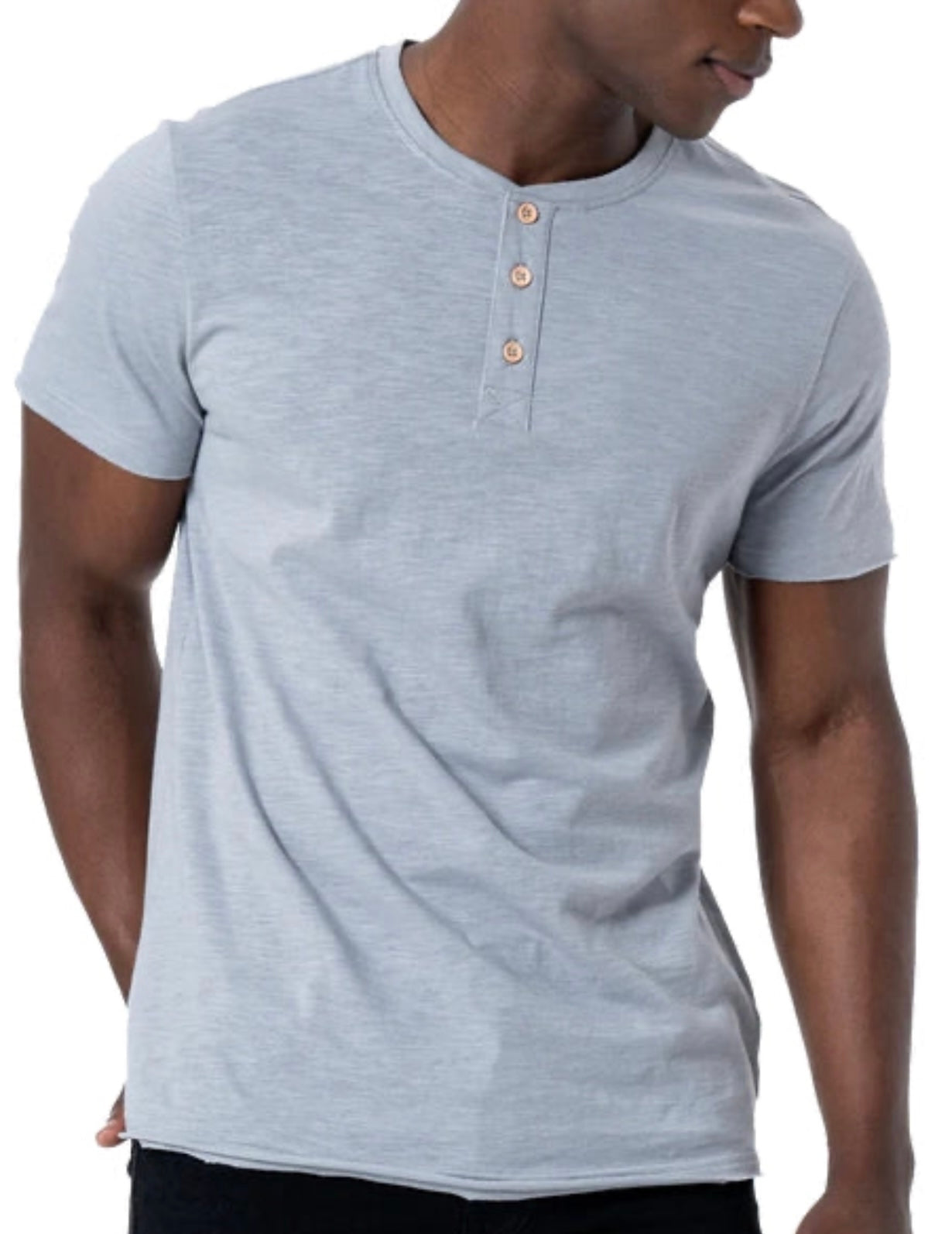 SILVER JEANS Men's Slub Jersey Henley