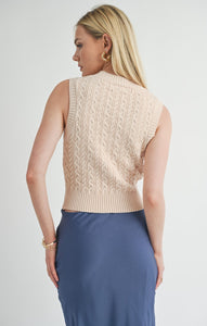 SAGE THE LABEL Nessa Cable Sweater Tank