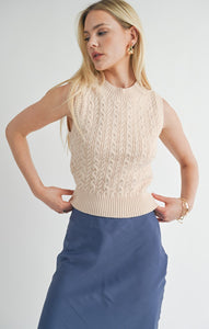 SAGE THE LABEL Nessa Cable Sweater Tank