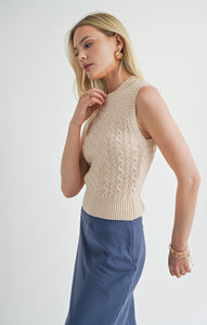 SAGE THE LABEL Nessa Cable Sweater Tank