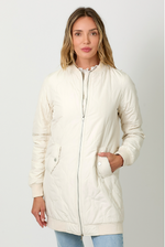 Load image into Gallery viewer, MYSTREE Quilted Long Bomber Jacket
