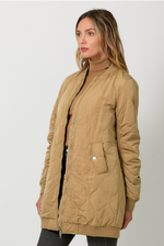 Load image into Gallery viewer, MYSTREE Quilted Long Bomber Jacket
