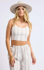Load image into Gallery viewer, SAGE THE LABEL Nopales Striped Crop Top
