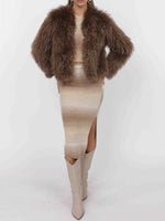 Load image into Gallery viewer, SAGE THE LABEL Deep Woods Cropped Vegan Fur Jacket
