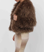 Load image into Gallery viewer, SAGE THE LABEL Deep Woods Cropped Vegan Fur Jacket
