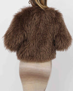 Load image into Gallery viewer, SAGE THE LABEL Deep Woods Cropped Vegan Fur Jacket
