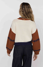 Load image into Gallery viewer, SAGE THE LABEL Sweet Rose Jacquard Zip Sweater Jacket
