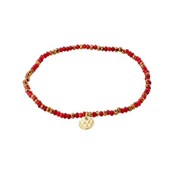 PILGRIM Indie Bracelet Red Tones Beaded