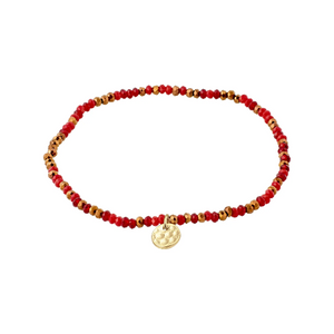 PILGRIM Indie Bracelet Red Tones Beaded
